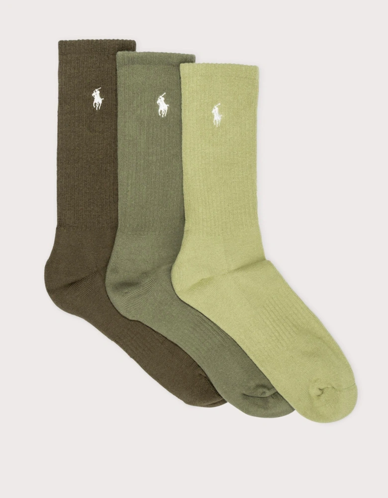 3 Pack of Cotton Blend Crew Socks