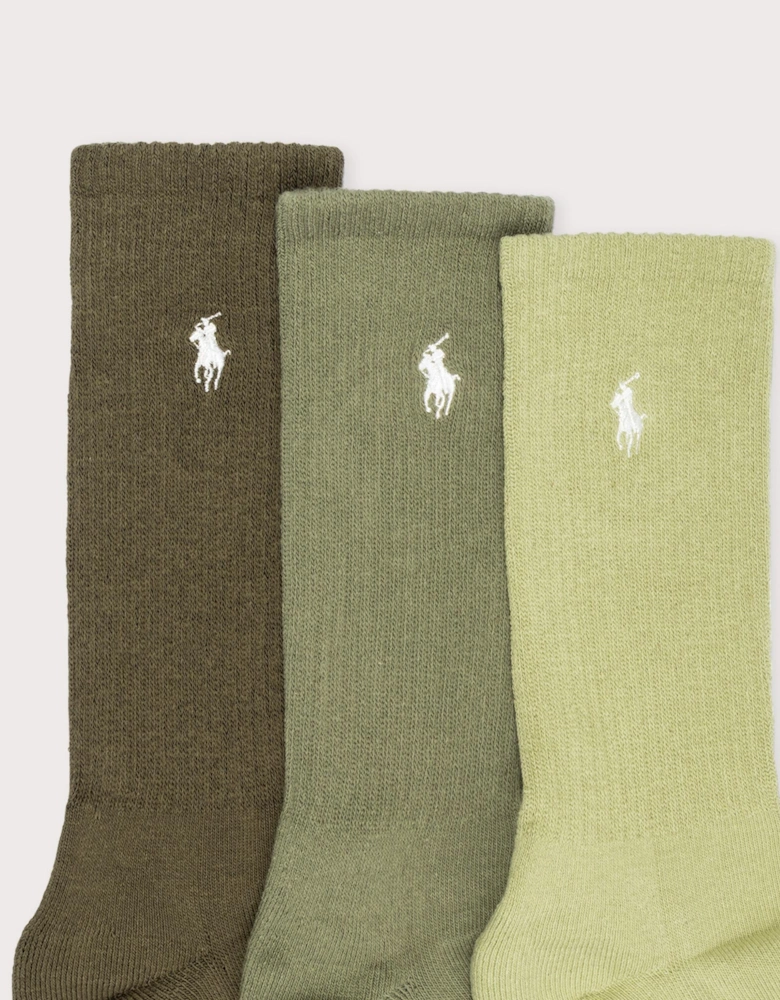 3 Pack of Cotton Blend Crew Socks