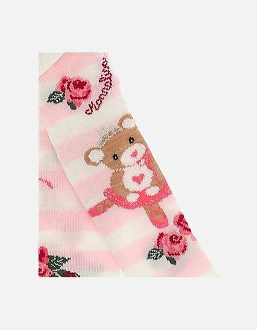 Pink Floral Teddy Tights