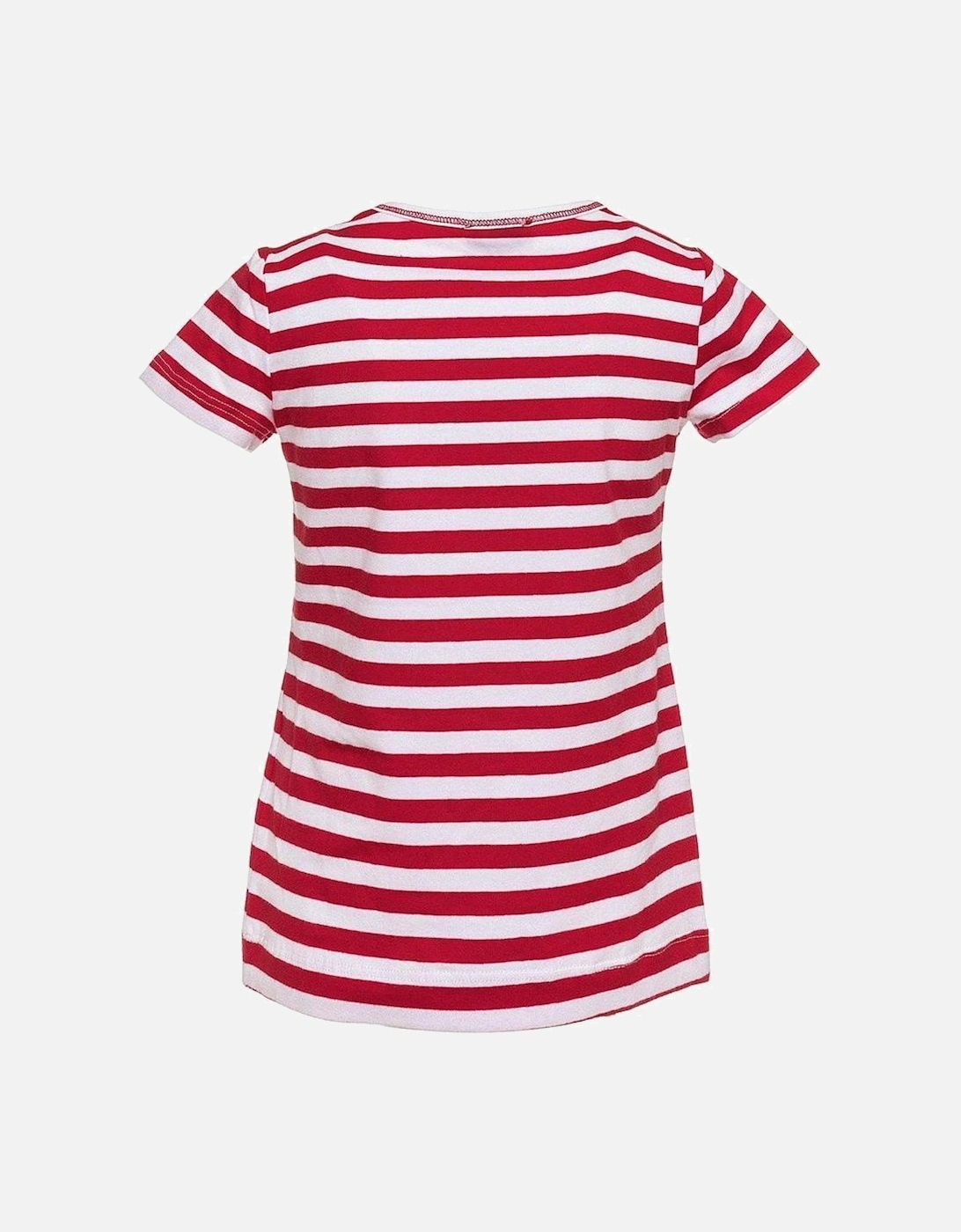 Girls Red And White Striped T-Shirt