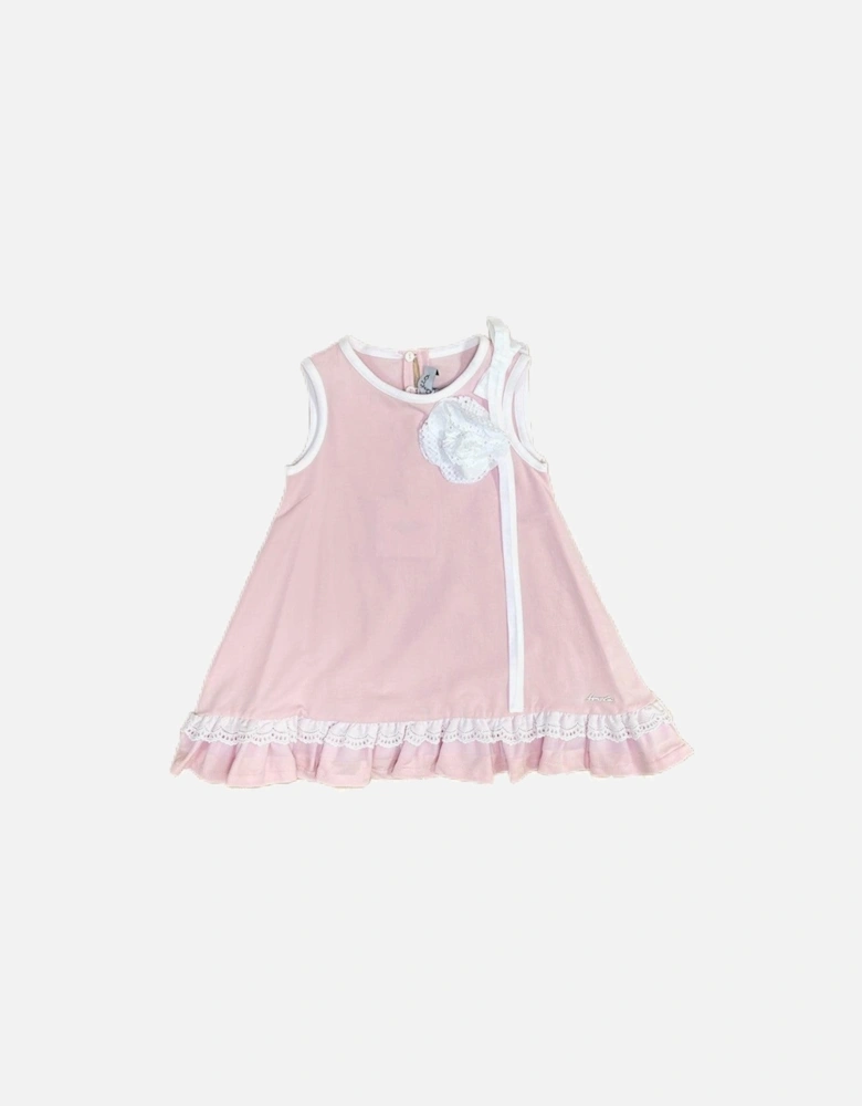 Baby Girls Pink Dress With Rose