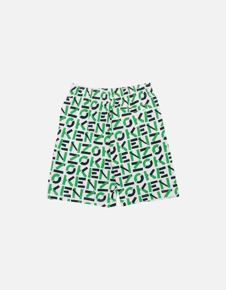 Boys Green Logo Mania Bermuda Shorts