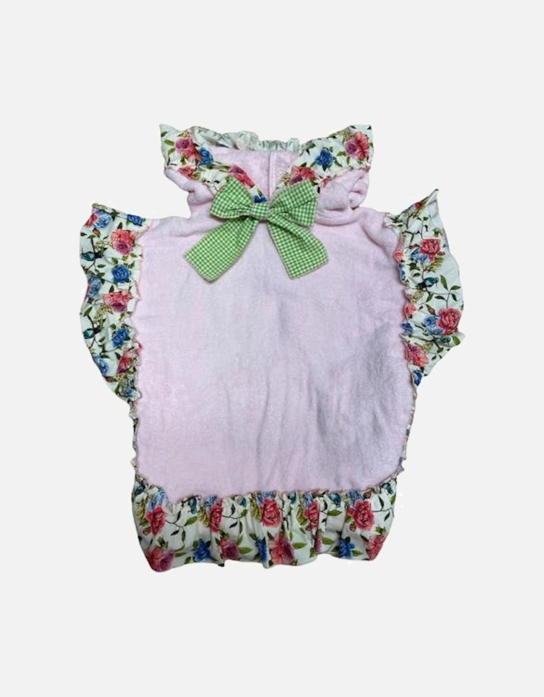 Baby Girls Pink Flower Hooded Poncho