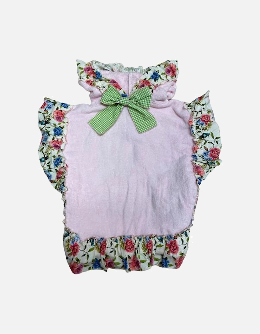 Baby Girls Pink Flower Hooded Poncho, 2 of 1