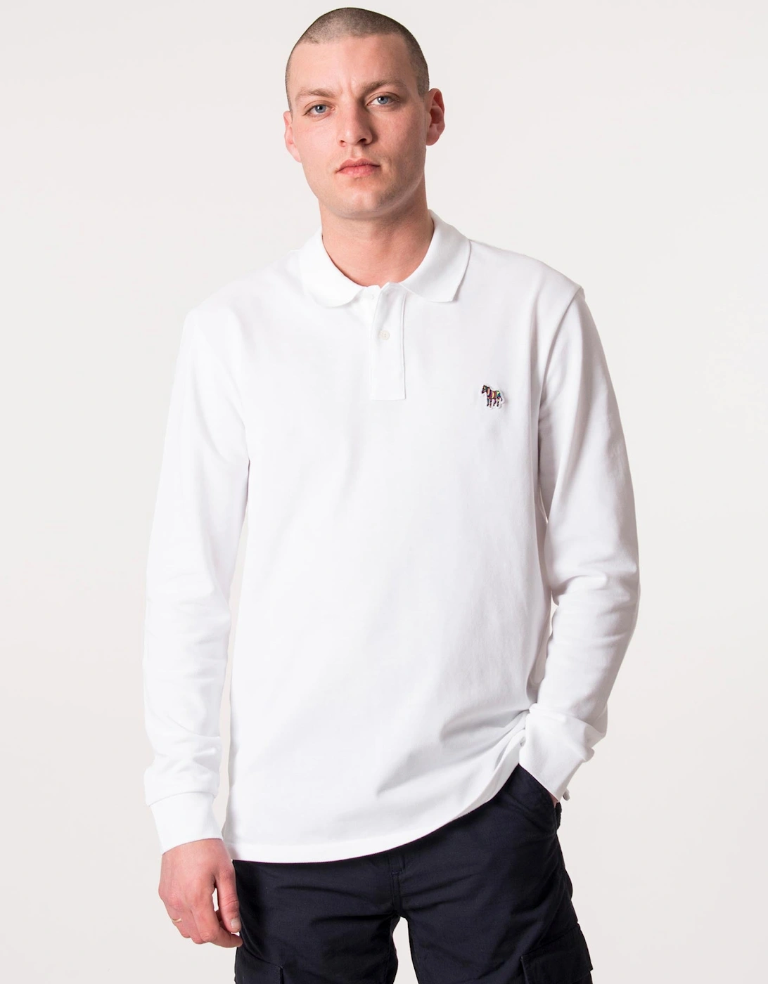 Long Sleeve Zebra Logo Polo Shirt, 6 of 5