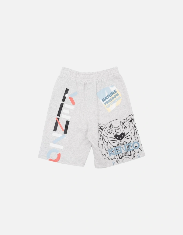 Boys Grey Tiger Bermuda Shorts