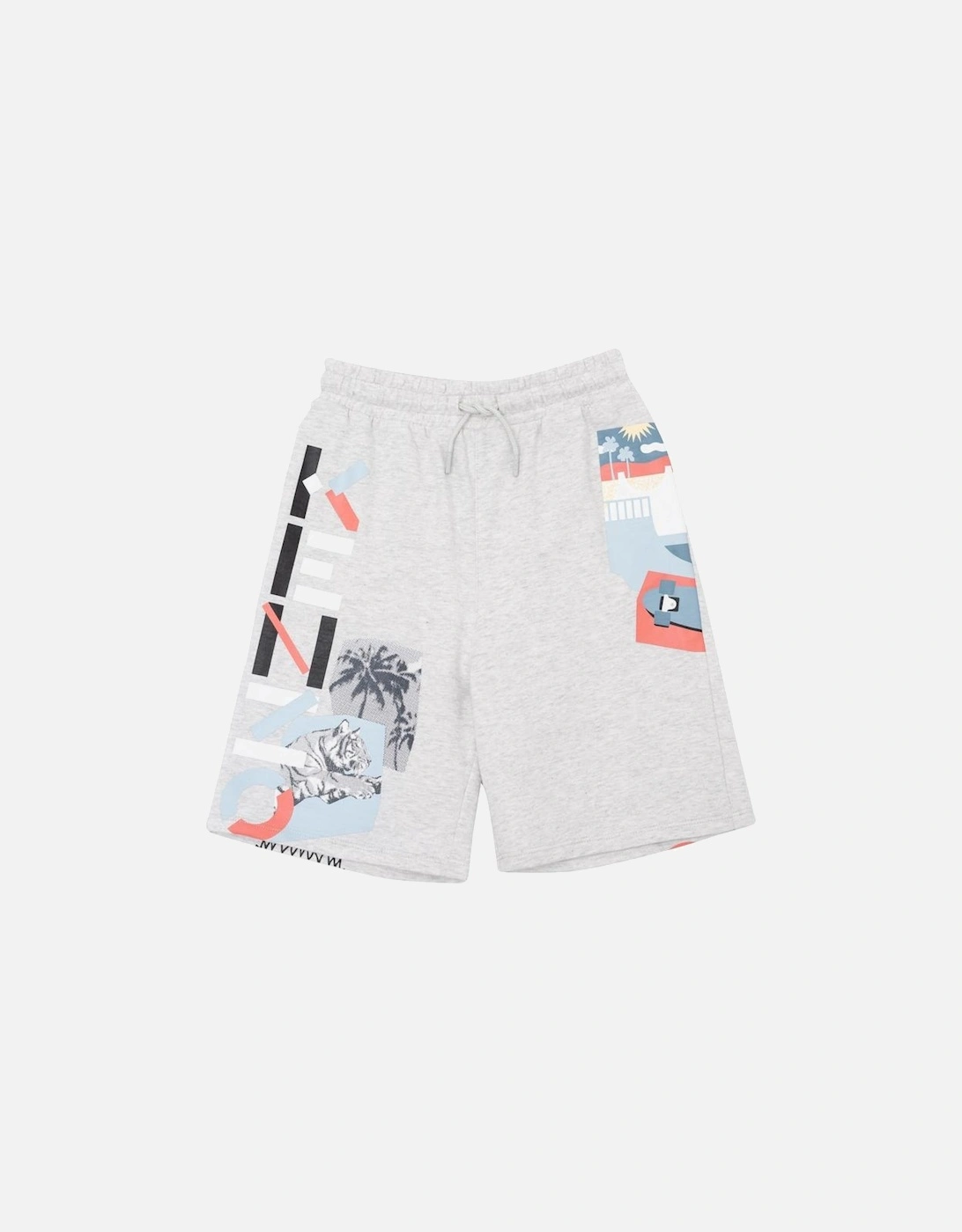 Boys Grey Tiger Bermuda Shorts, 3 of 2