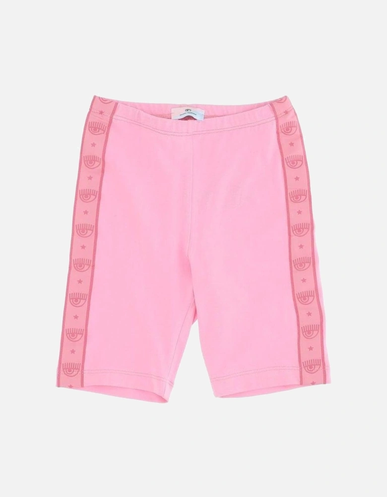 Girls Pink Logo Cycling Shorts
