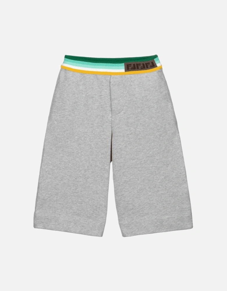 Boys Grey FF Logo Trim Shorts