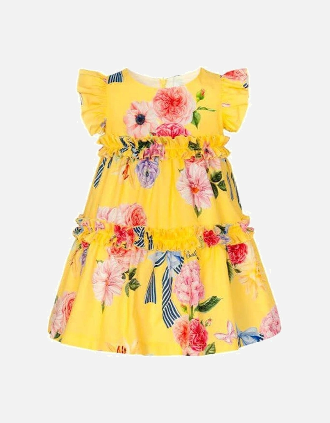 Girls Yellow Floral Dress, 3 of 2