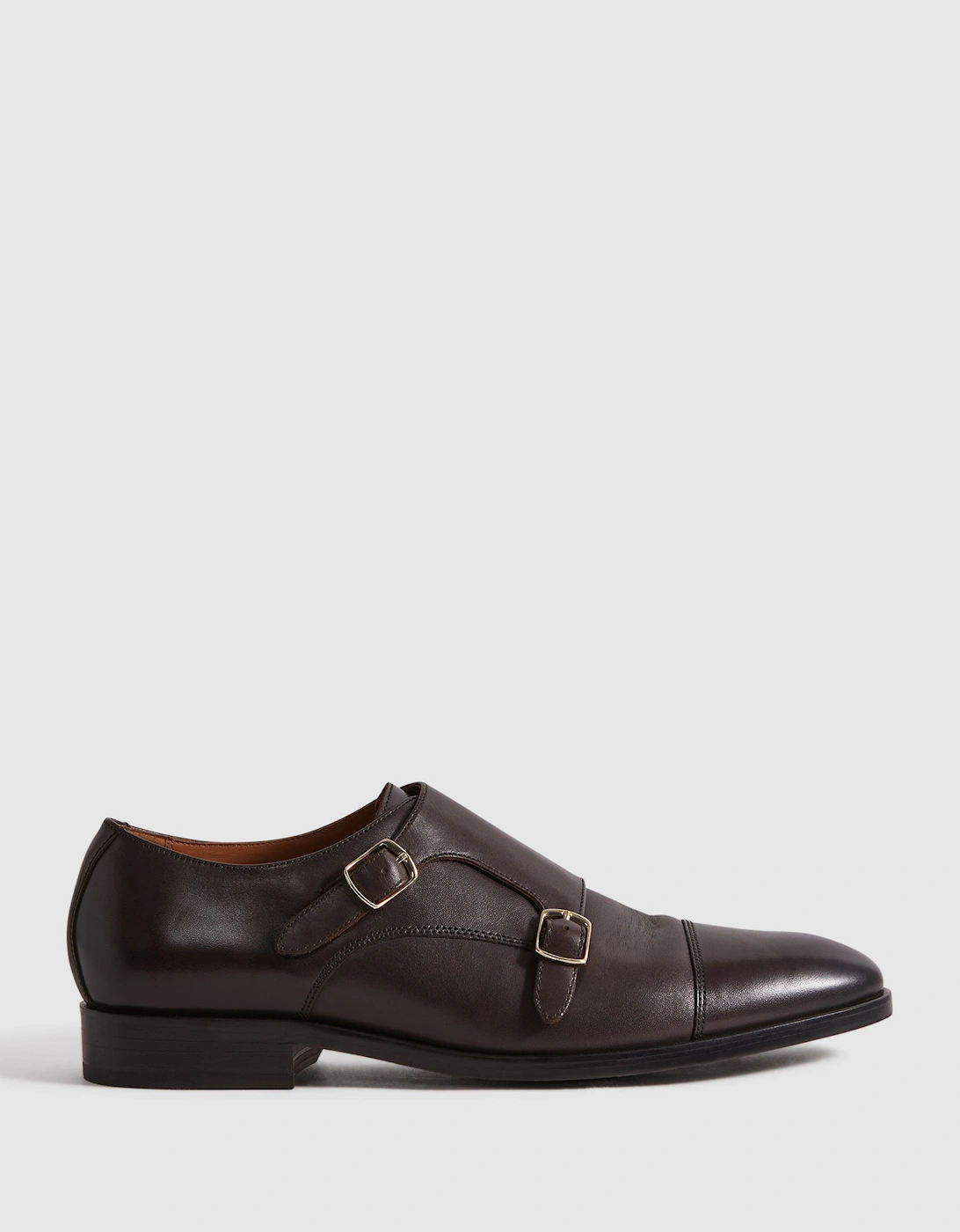 Leather Double Monk Strap Shoes, 2 of 1