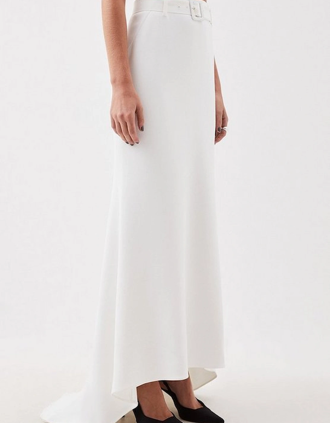 The Founder Compact Stretch Viscose Asymmetric Maxi Skirt