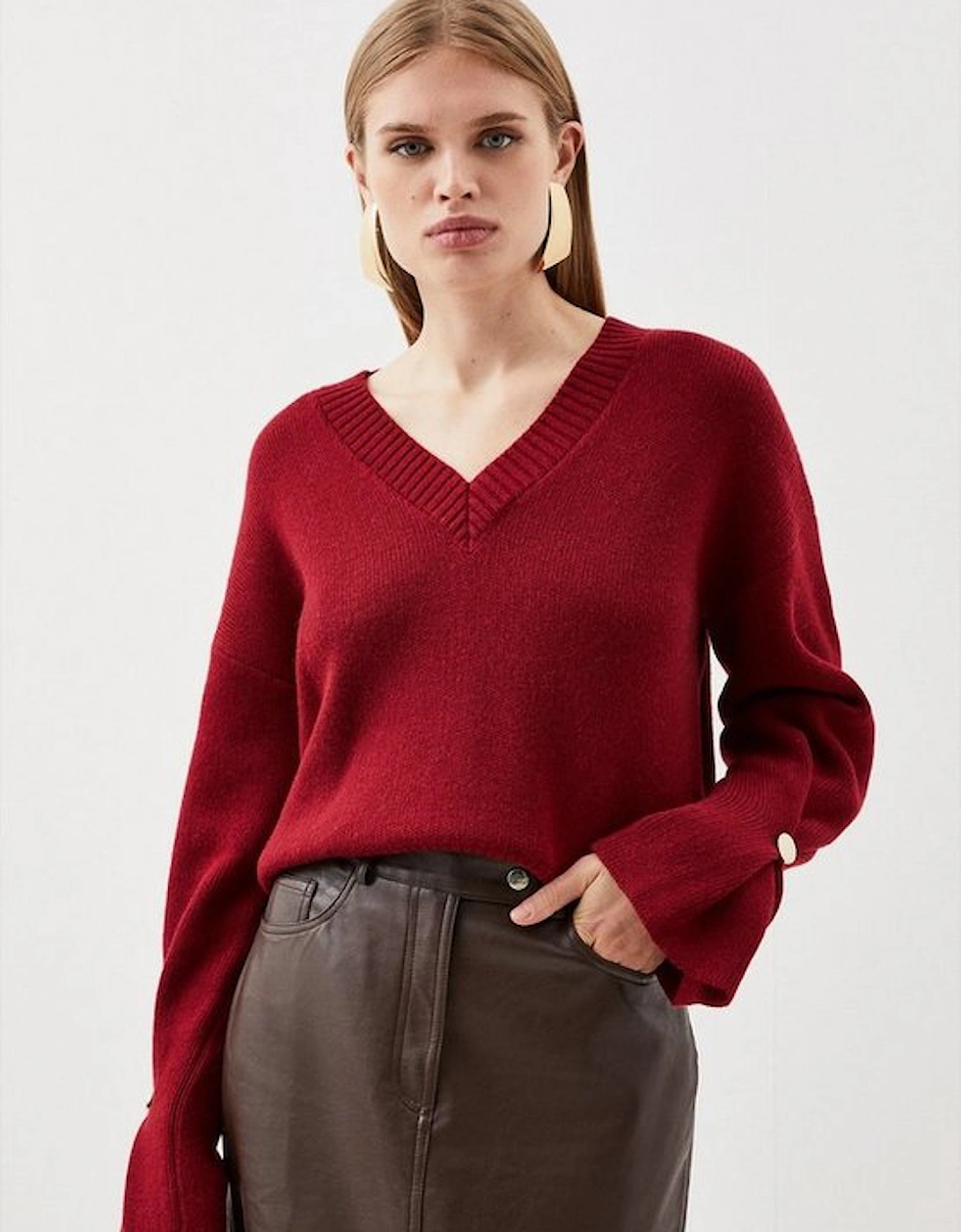 V Neck Premium Alpaca Wool Blend Mid Weight Full Sleeve Knit Jumper, 5 of 4