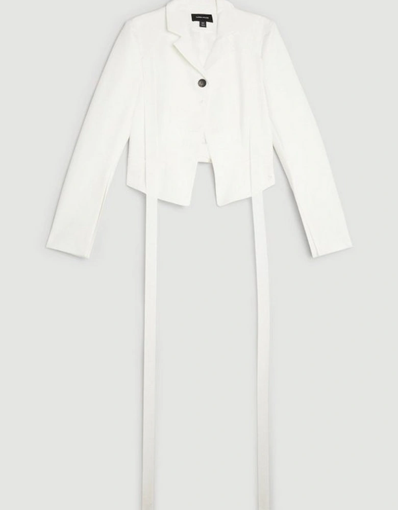 The Founder Tailored Compact Stretch Tie Detail Jacket