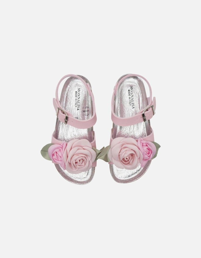 Girls Pink Rose Sandals