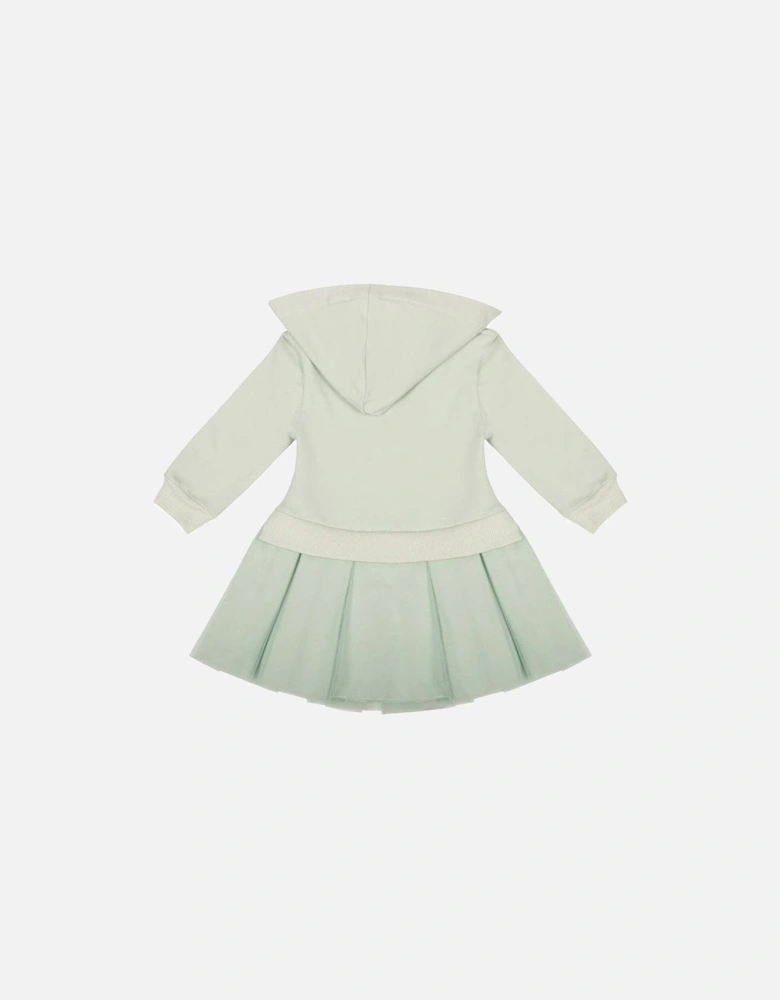 Girls Mint Green Tulle Trim Dress