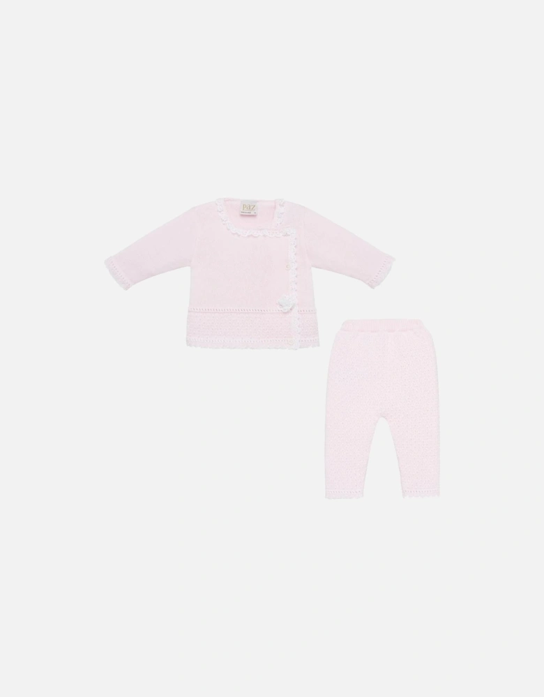 Girls Pale Pink Knitted Set