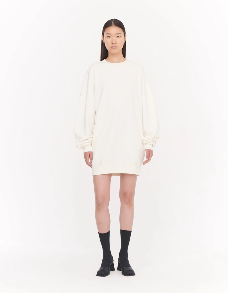 Brielle Sweatshirt Dress in Off White