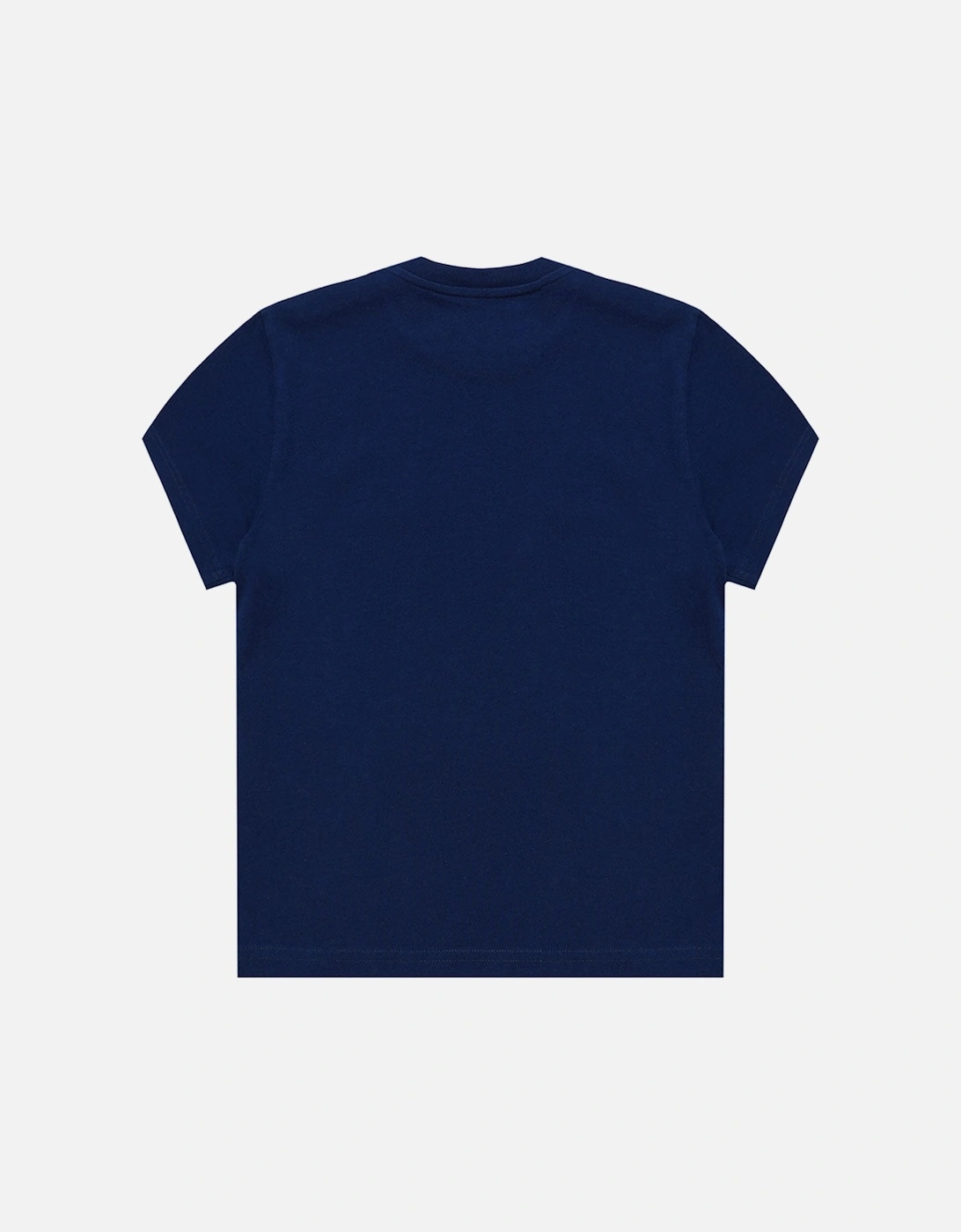 Boys Logo Print Cotton T-Shirt Navy