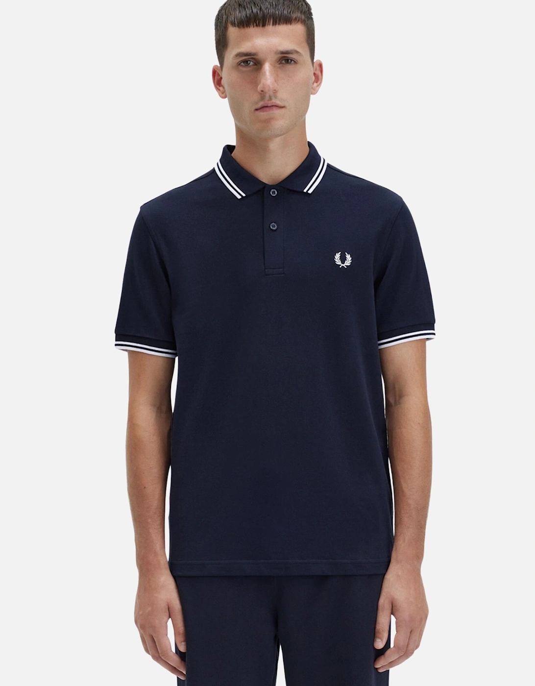 M3600 Twin Tipped FP SS Polo - Navy/White