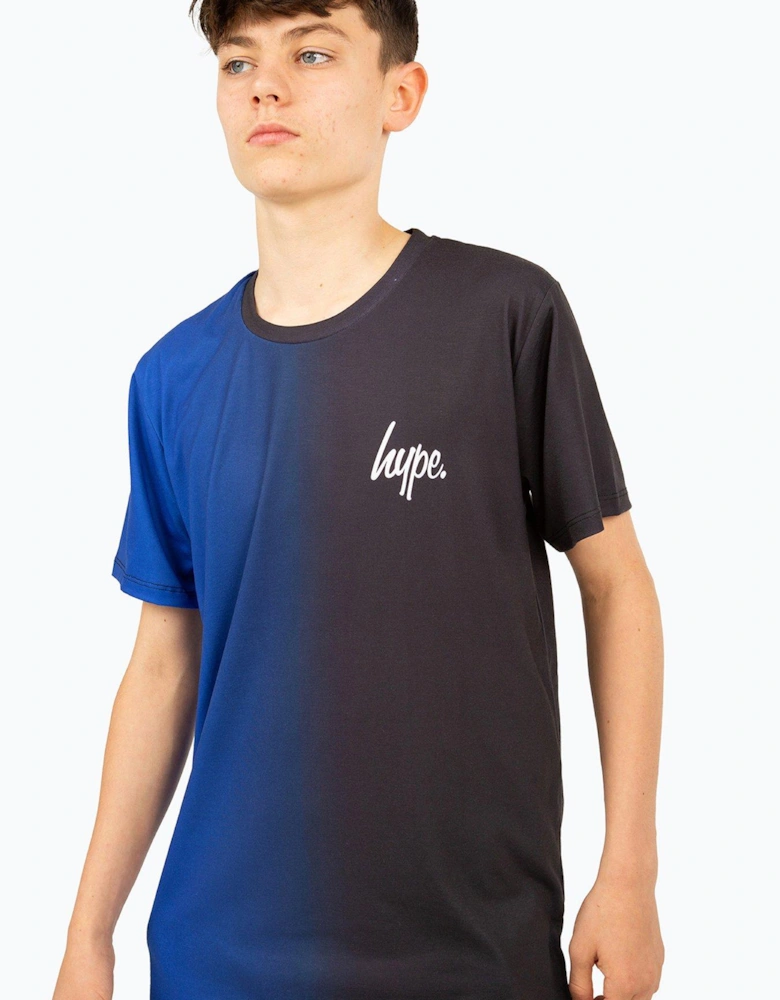 Boys Blue Vertical Fade T-shirt