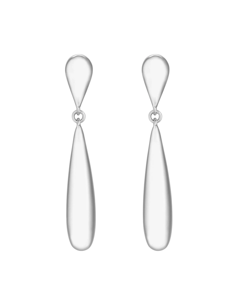 Sterling Silver Plated Long Drop Earrings With Gift Pouch
