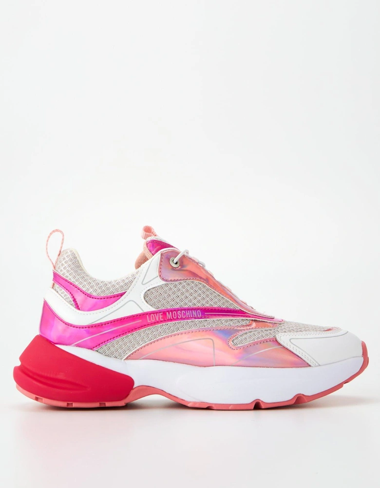 Sporty Running Sneakers - Pink Holographic