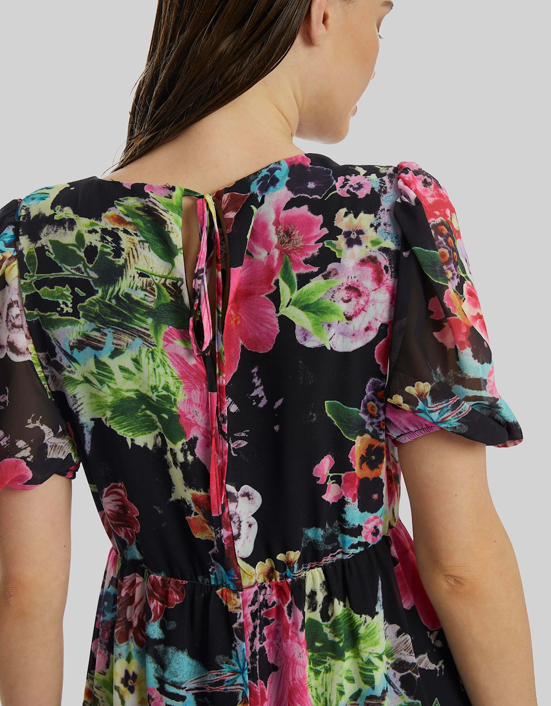 Floral V-neck Midi Dress