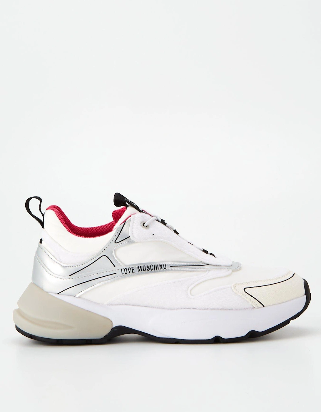 Sporty Running Sneakers - White/Silver Holographic, 7 of 6