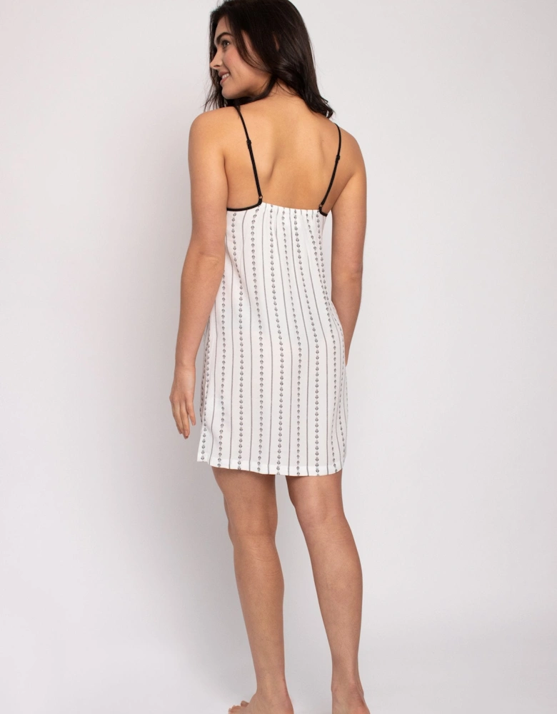 EcoVero Chemise Nightdress in Ecru Stripe