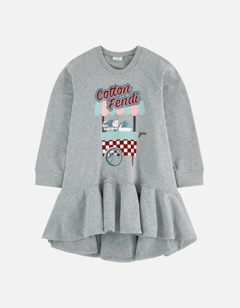 Girls Grey Sweatshirt Dress