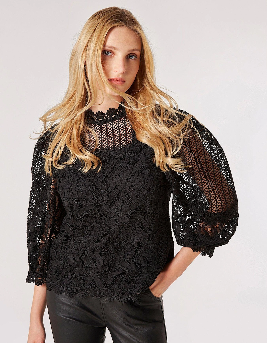 Victoriana Mixed Lace Top, 3 of 2