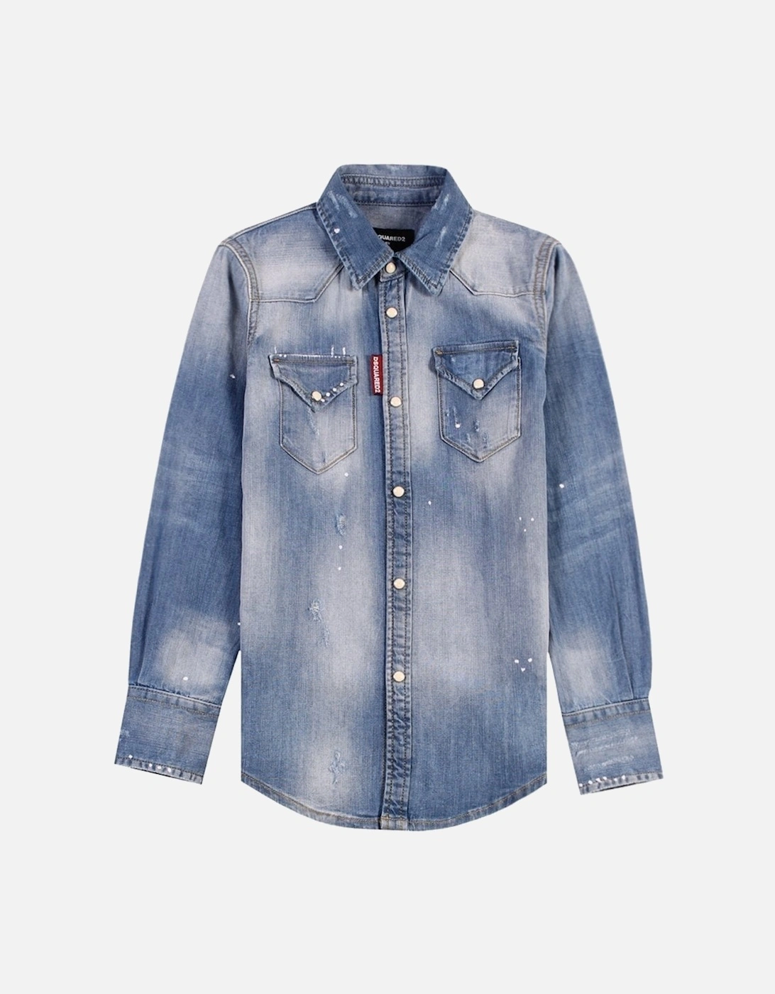 Boys Denim Shirt Blue, 7 of 6