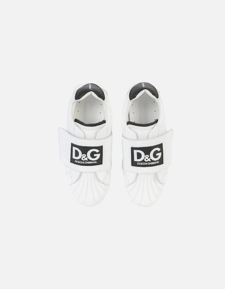 Boys Strap Trainers White