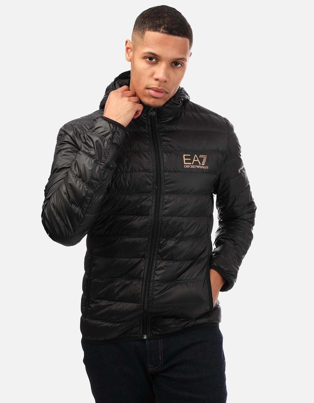 Mens Core ID Down Hooded Jacket, 5 of 4