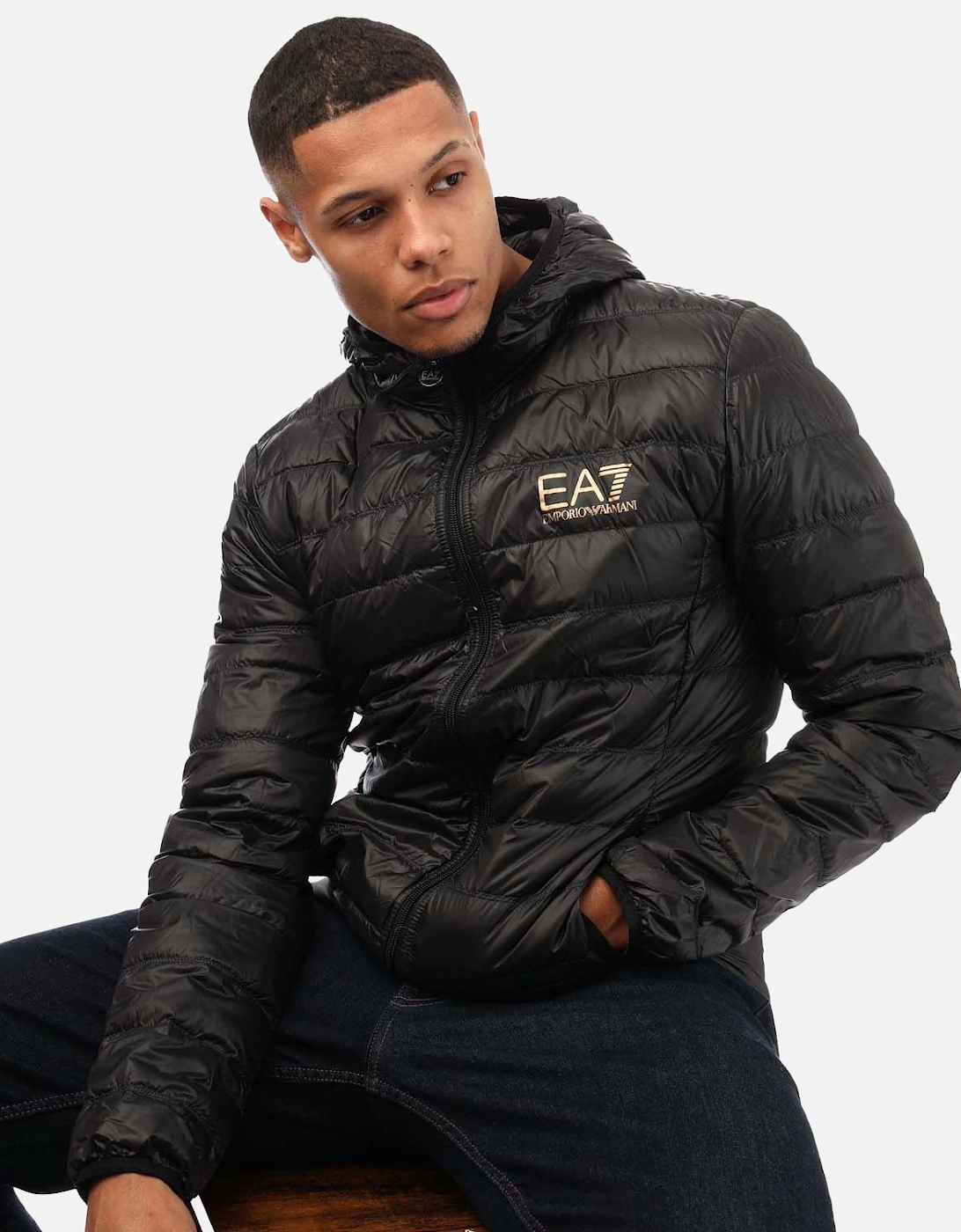 Mens Core ID Down Hooded Jacket