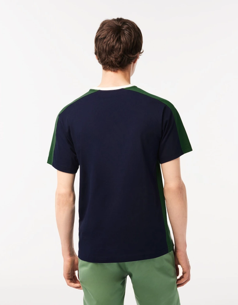 Mens Colourblock Cotton Jersey T - Shirt