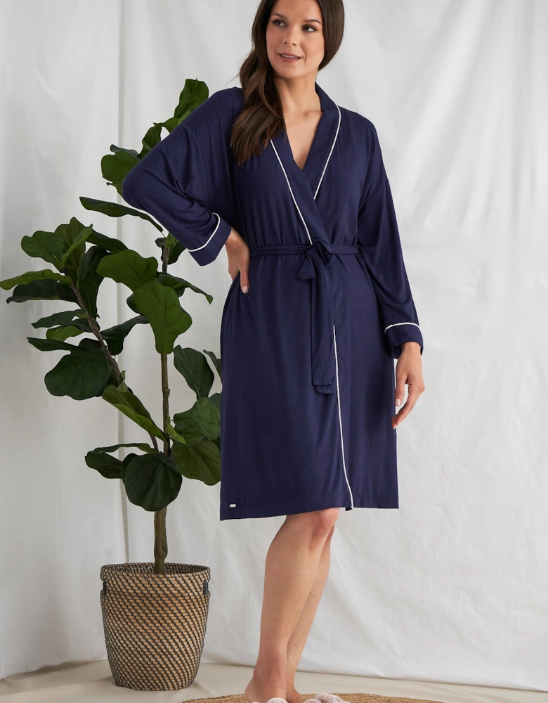 Bamboo Kimono Robe in Midnight - Wholesale