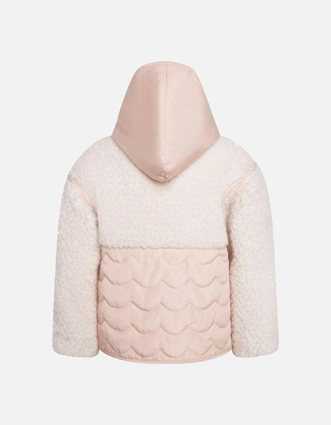 Girls Pink Quilted Hooded Jacket