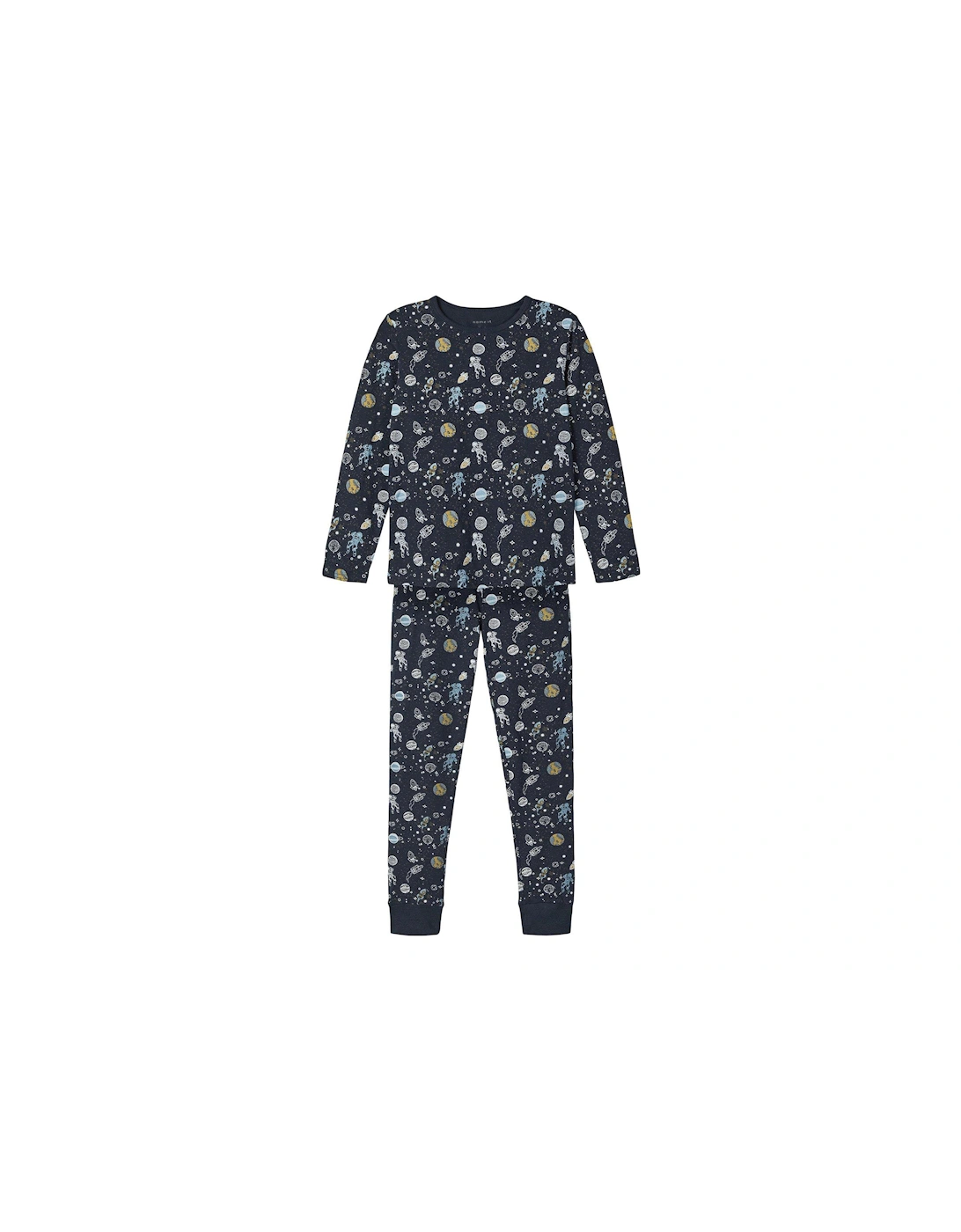 Boys Space Print Pyjamas - Dark Sapphire, 3 of 2