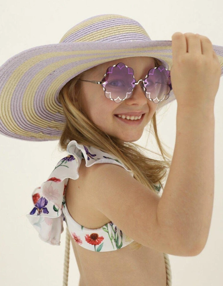 Girls Purple Floral Sunglasses