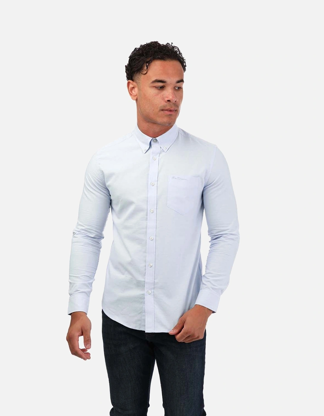 Mens Long Sleeve Oxford Shirt, 5 of 4