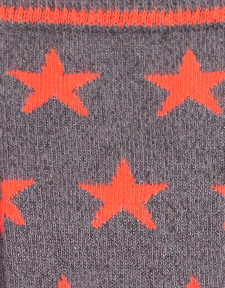 Starry Sock - Red/Charcoal