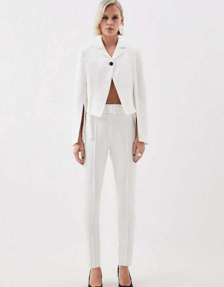 The Founder Tailored Compact Stretch High Waist Slim Leg Trousers