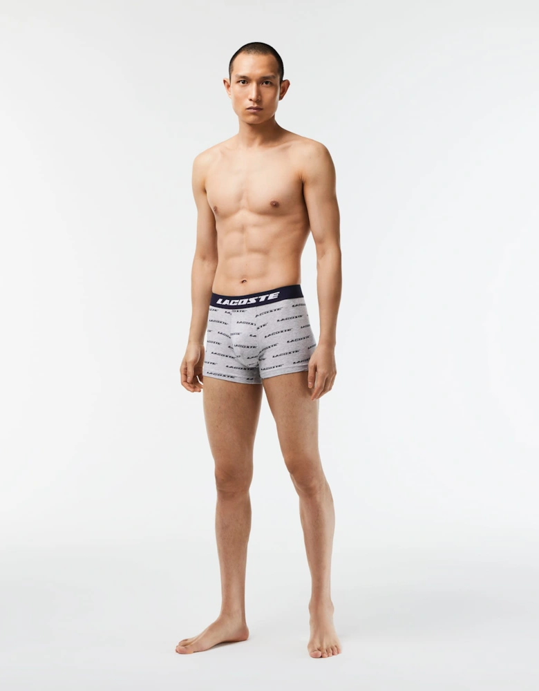 Mens 3 Pack Contrast Waist Trunks