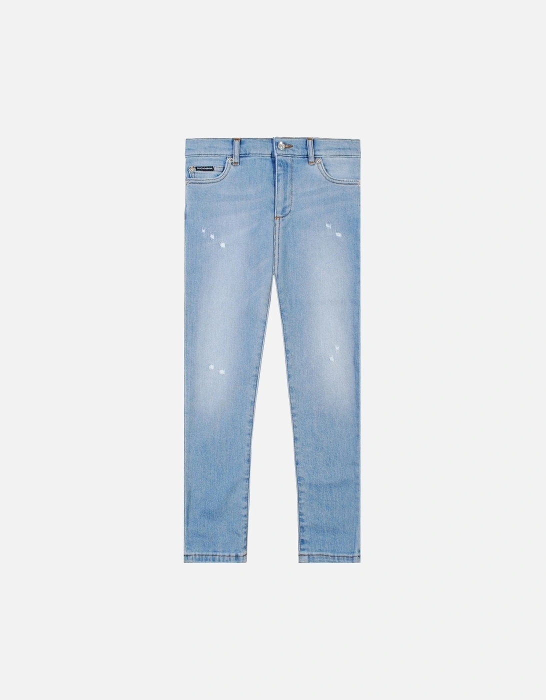 Boys Back Logo Print Jeans Blue, 4 of 3