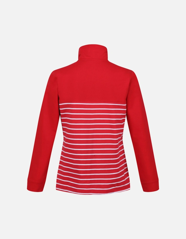 Womens/Ladies Bayla Striped Button Neck Sweatshirt