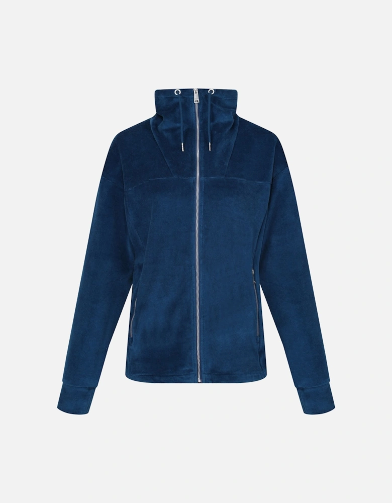 Womens/Ladies Velour Full Zip Fleece Jacket