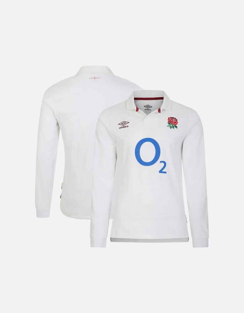 Childrens/Kids 23/24 England Rugby Long-Sleeved Home Jersey