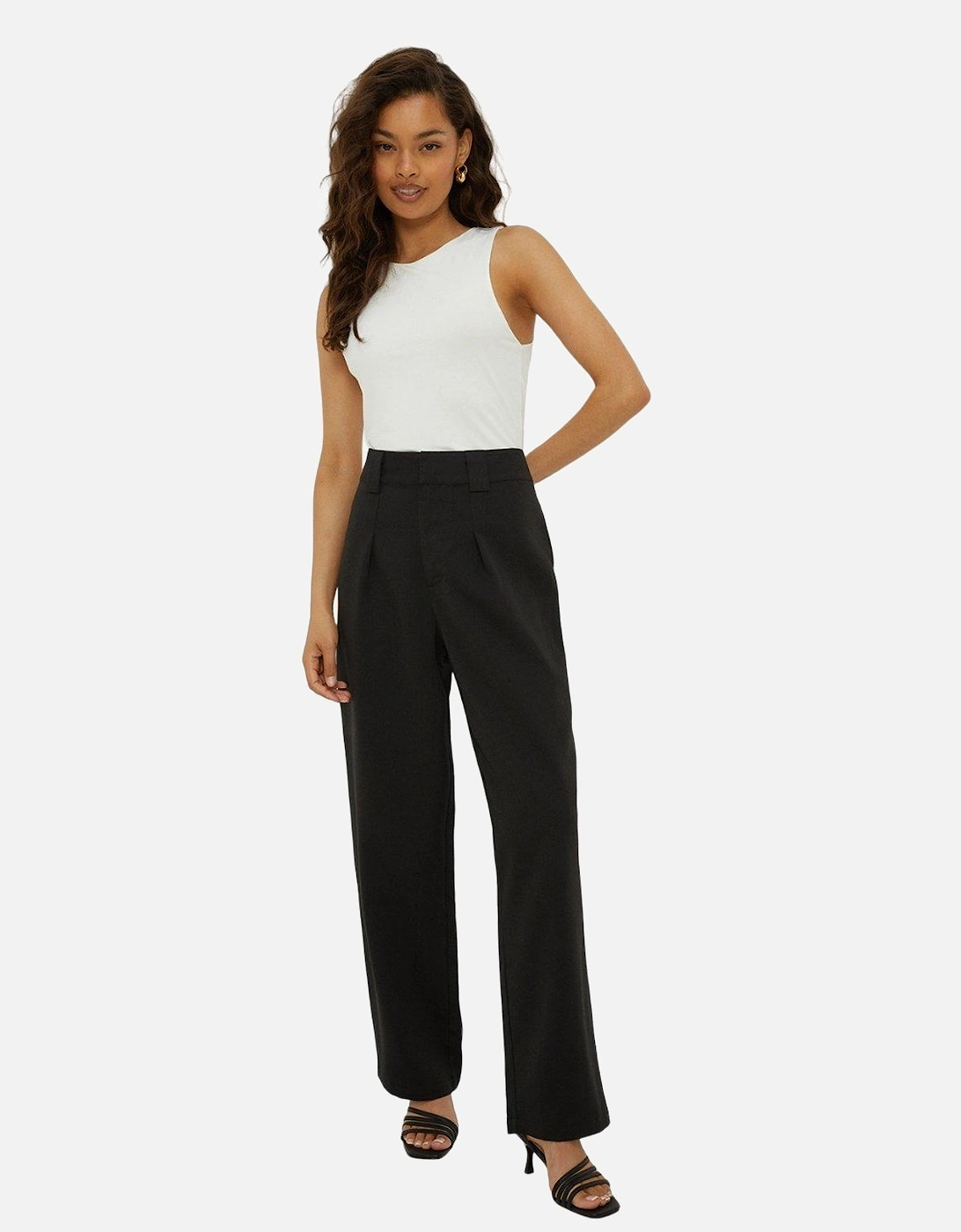 Womens/Ladies Pleat Front Petite Straight Trousers